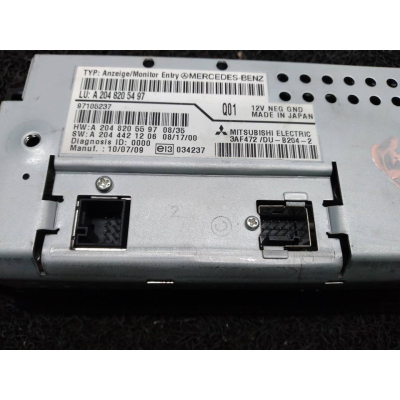 Recambio de pantalla multifuncion para mercedes-benz clase c (w204) berlina c 250 cdi blueefficiency (204.003) referencia OEM IA - Negro 4