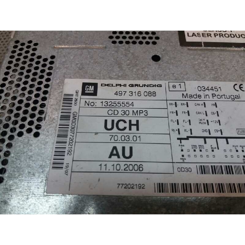 Recambio de sistema audio / radio cd para opel astra gtc 1.7 16v cdti referencia OEM IAM 497316088 13255554 - Negro 2