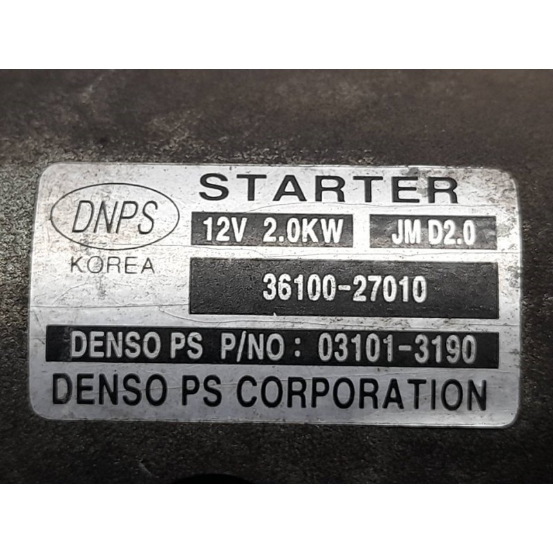 Recambio de motor arranque para kia sportage active 4x4 referencia OEM IAM 3610027010  DENSO - Negro 5