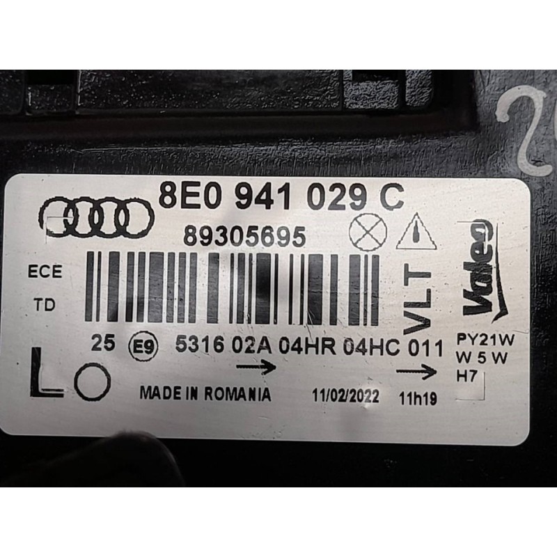 Recambio de faro izquierdo para audi a4 berlina (8e) 1.9 tdi (96kw) referencia OEM IAM 8E0941029C - Azul 2