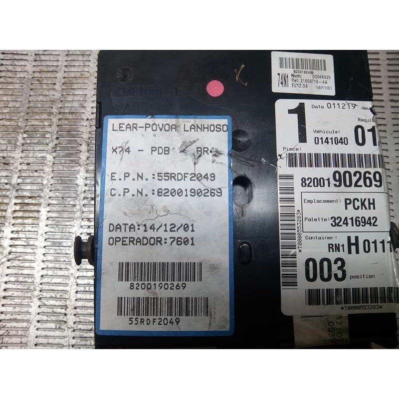 Recambio de caja reles / fusibles para renault laguna ii (bg0) 1.6 referencia OEM IAM 8200190269 - Gris 2