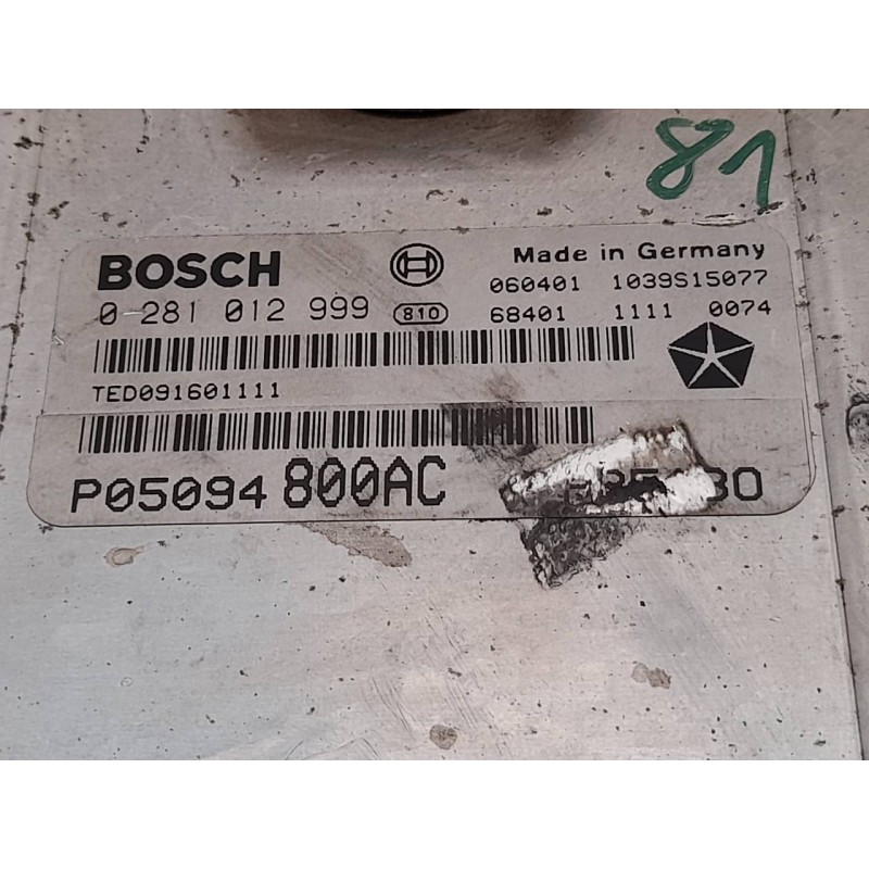 Recambio de centralita motor uce para chrysler voyager (rg) 2.8 crd se grand voyager (d) referencia OEM IAM 0281012999 P05094800 - Negro 3