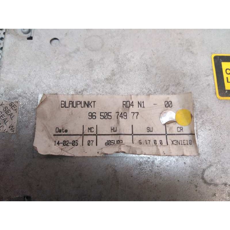 Recambio de sistema audio / radio cd para citroën c5 berlina 2.0 hdi cat (rhr / dw10bted4) referencia OEM IAM 9650574977  BLAUPU 3