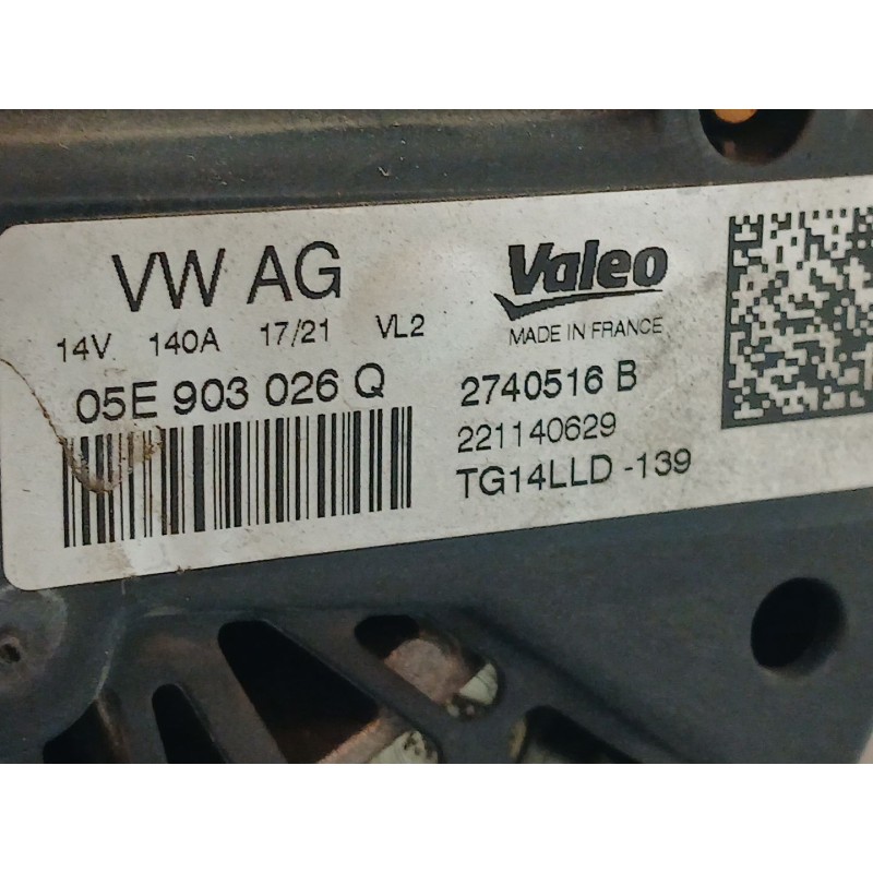 Recambio de alternador para audi a1 sportback (gba) 25 tfsi referencia OEM IAM 05E903026Q 2740516B - Blanco 2