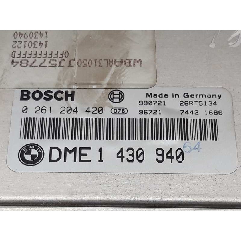 Recambio de centralita motor uce para bmw serie 3 berlina (e46) 318i referencia OEM IAM 0261204420 DME1430940 BOSCH 2