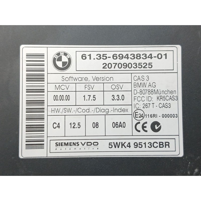 Recambio de centralita check control para bmw serie 1 berlina (e81/e87) 118d referencia OEM IAM 6135694383401 5WK49513CBR - Negro 2
