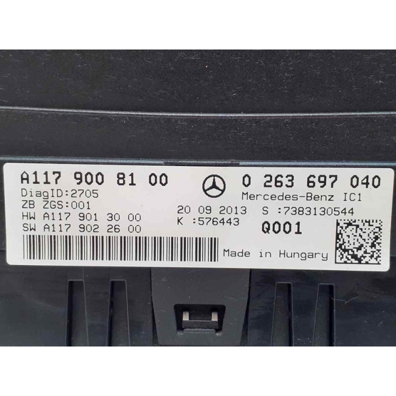 Recambio de cuadro instrumentos para mercedes-benz clase cla (w117) cla 220 cdi (117.303) referencia OEM IAM A1179008100 0263697 3