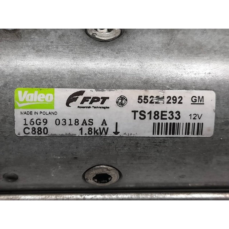 Recambio de motor arranque para opel corsa d essentia referencia OEM IAM 55221292 TS18E33 VALEO 2