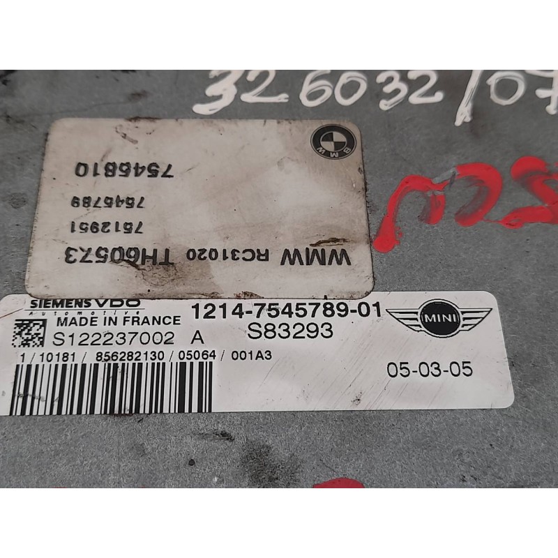 Recambio de centralita motor uce para bmw mini (r50,r53) 1.6 16v cat referencia OEM IAM 1214754578901 S122237002 SIEMENS - Rojo 2