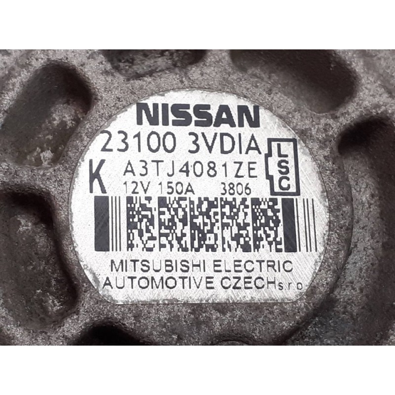 Recambio de alternador para nissan juke (f15) acenta referencia OEM IAM 231003VDIA A3TJ4081ZE 2