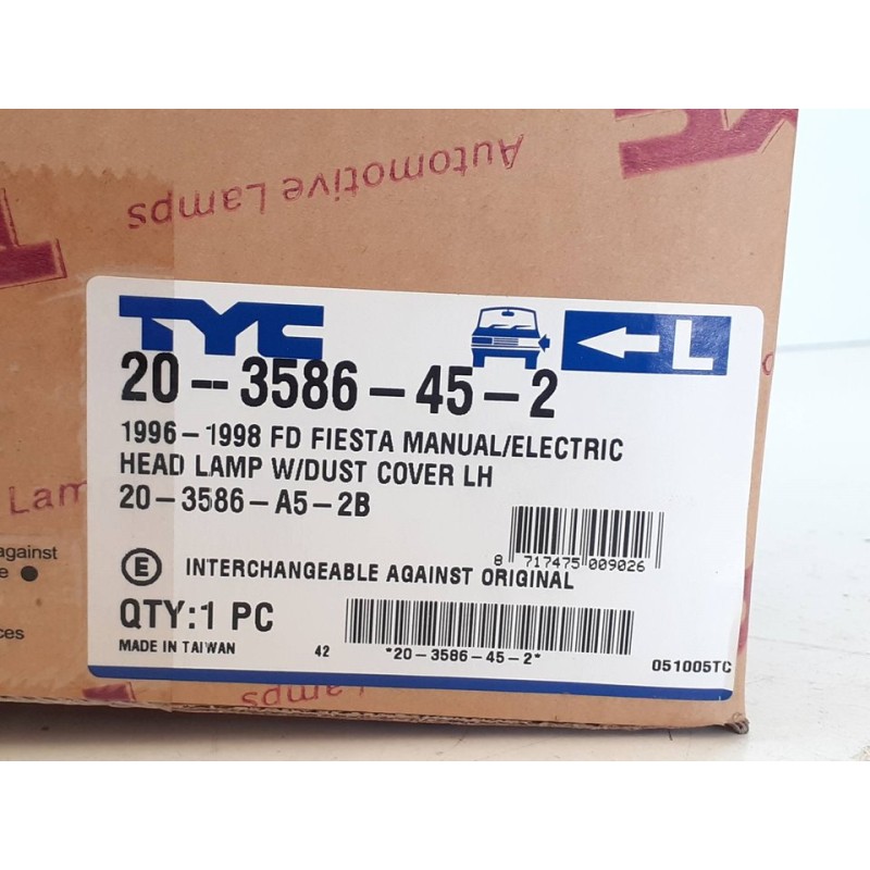 Recambio de faro izquierdo para ford fiesta berlina referencia OEM IAM 203586452 28854 2