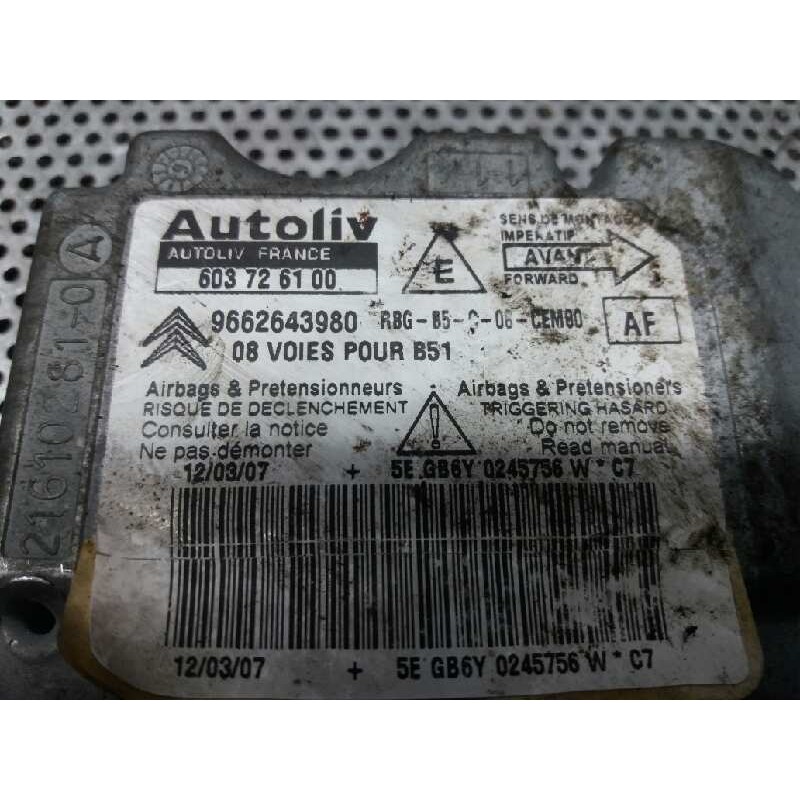 Recambio de centralita airbag para citroën c4 berlina 1.6 16v hdi referencia OEM IAM 9662643980 603726100 - Rojo 2