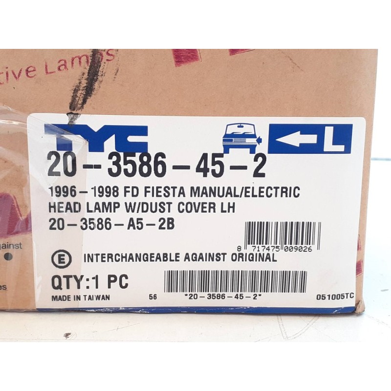 Recambio de faro izquierdo para ford fiesta berlina referencia OEM IAM 203586452 28855 2