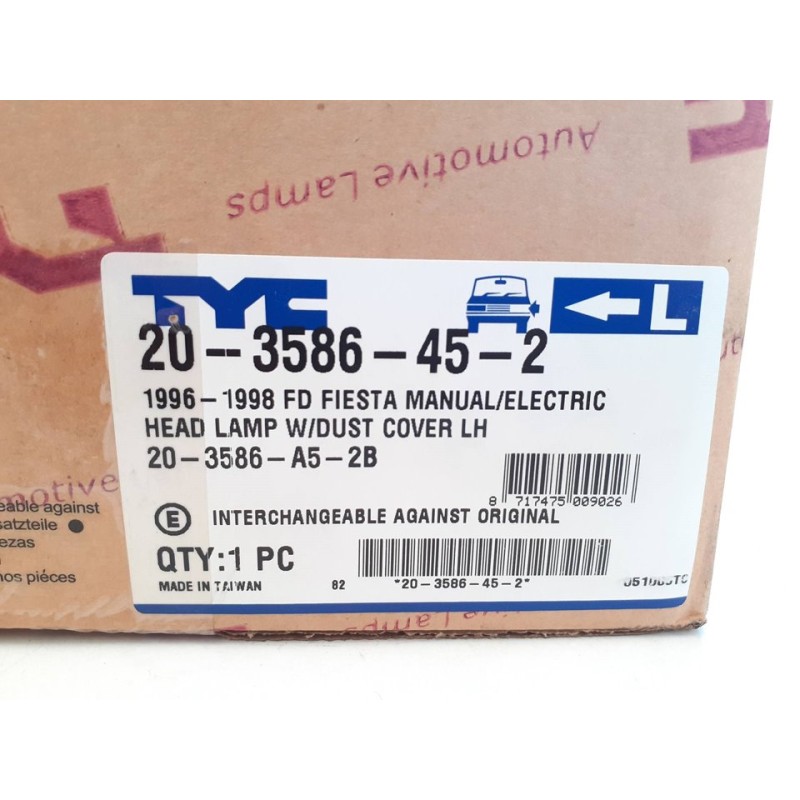 Recambio de faro izquierdo para ford fiesta berlina referencia OEM IAM 203586452 28859 2