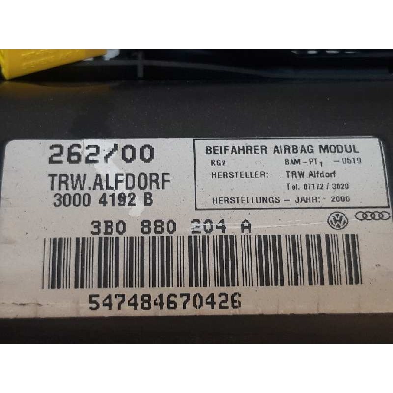 Recambio de kit airbag para volkswagen passat berlina (3b3) comfortline referencia OEM IAM 6Q0909605C 3B0880201AL 3B0880204A - Verde 7