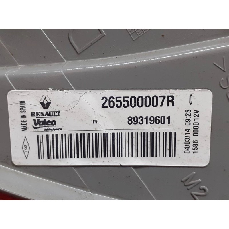 Recambio de piloto trasero derecho para renault megane iii berlina 5 p business referencia OEM IAM 265500007R - Blanco 2