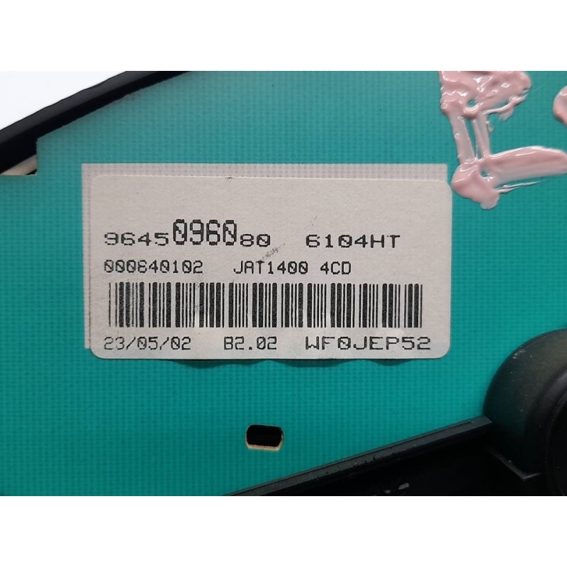 Recambio de cuadro instrumentos para peugeot 206 berlina xt referencia OEM IAM 9645096080  JAEGER - Verde 3