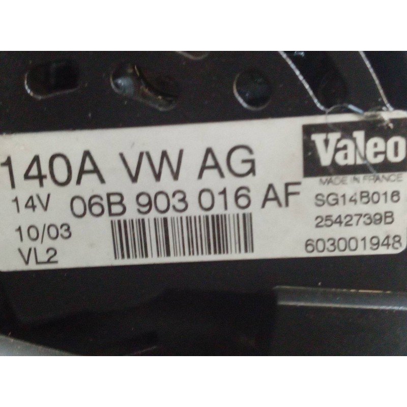 Recambio de alternador para audi a4 avant (8e) 2.0 referencia OEM IAM 06B903016AF 2542739B VALEO - Azul 6